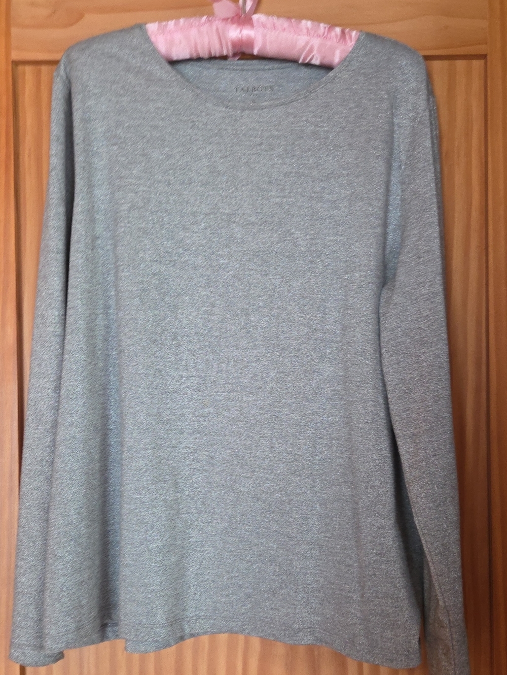 Talbots Silver Metallic Knit Long Sleeve Top
